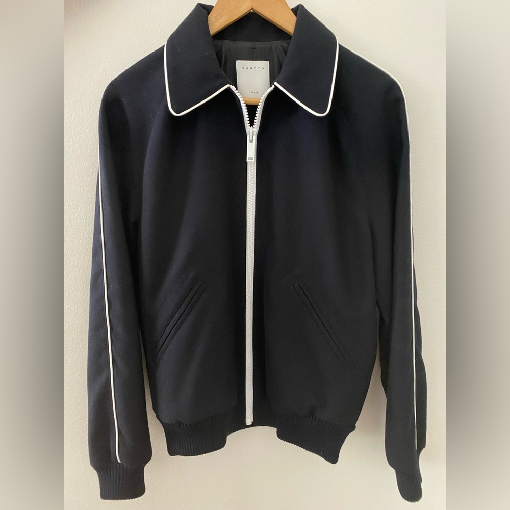 Sandro men’s navy Bomber Jacket L